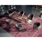 Vaste rechthoekige tafel van extra helder glas en as, gemaakt in Italië - Noord Viadurini