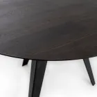 Vaste ronde tafel met eiken fineerblad en metalen onderstel - Cyclamen Viadurini