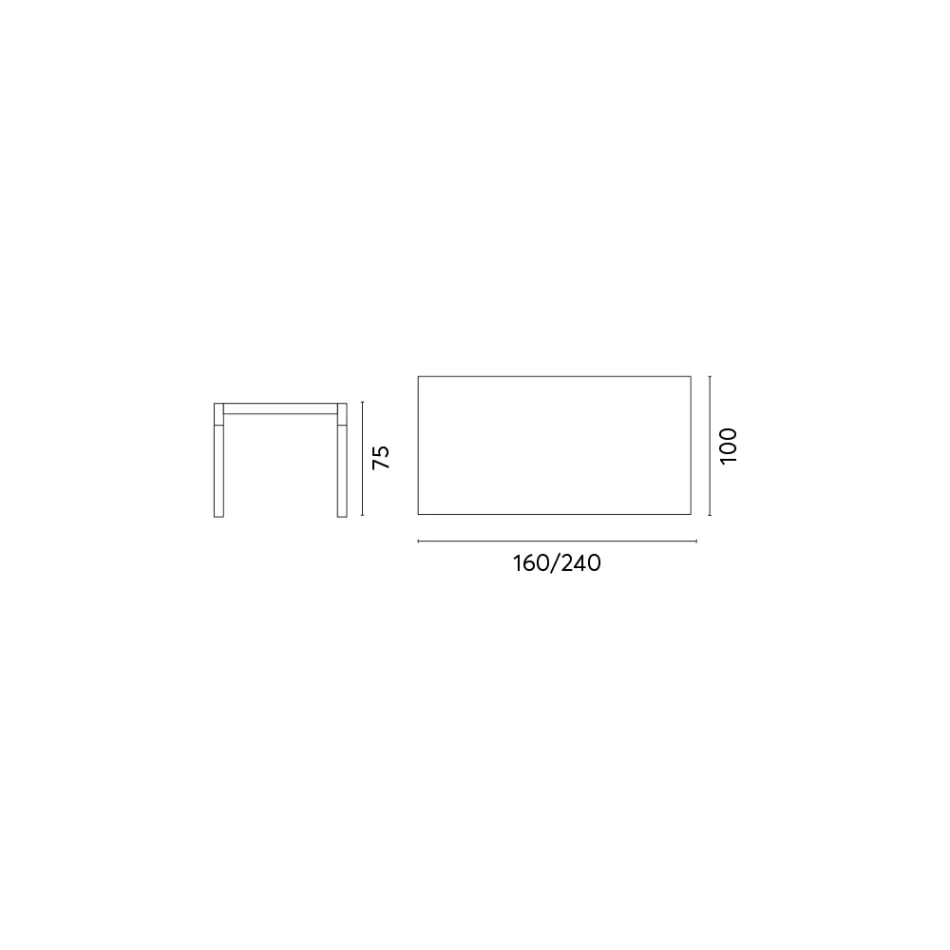 Tuintafel Uitschuifbaar tot 240 cm met aluminium structuur - Geoffroy Viadurini