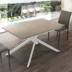 Uitschuifbare houten tafel tot 190 cm met gekruiste voet Lecce Viadurini