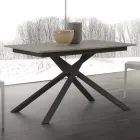 Uitschuifbare houten tafel tot 190 cm met gekruiste voet Lecce Viadurini