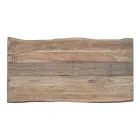 Tafel van acaciahout met gerecycled inzetstuk en Homemotion-staal - Zalma Viadurini