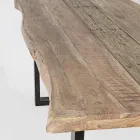 Tafel van acaciahout met gerecycled inzetstuk en Homemotion-staal - Zalma Viadurini