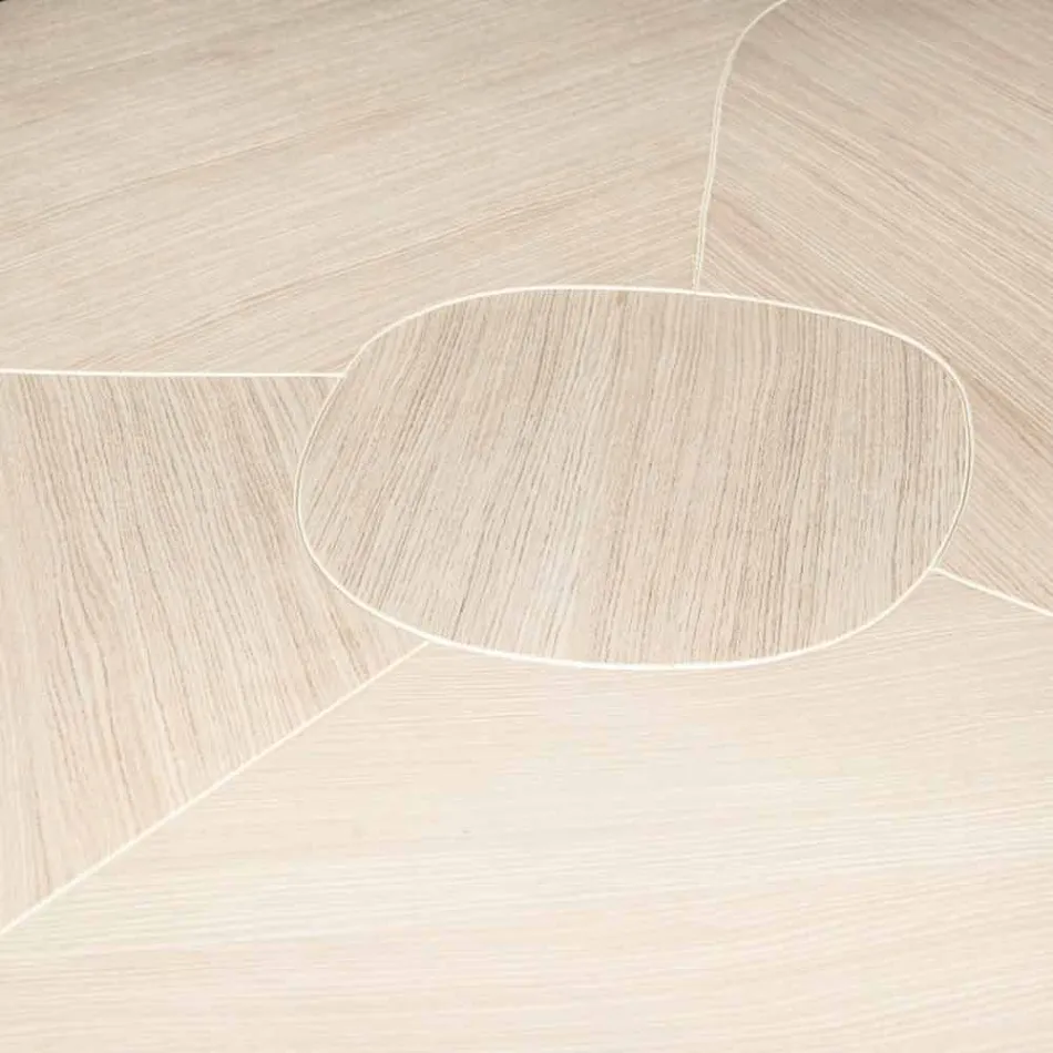 in geborsteld eiken tafel met wax afwerking Andy Viadurini