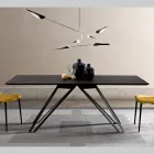 Tafel in houtskoolasfineer en metaal Made in Italy - Meluso Viadurini