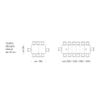 Uitschuifbare laminaathouten tafel tot 470 cm Made in Italy – Gordito Viadurini