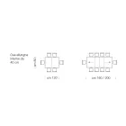 Uitschuifbare laminaathouten tafel tot 470 cm Made in Italy – Gordito Viadurini