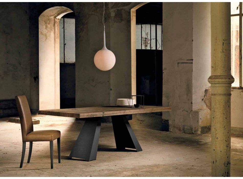 Massief houten designtafel gemaakt in Italië Zerba Viadurini