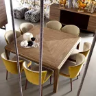 Grilli York vierkante moderne massief houten tafel gemaakt in Italië Viadurini