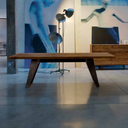 houten tafel natuurlijke massief elzen modern design, Antonio Viadurini