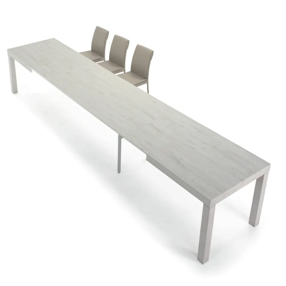 Uitschuifbare melamine houten tafel tot 470 cm Made in Italy – Gordito Viadurini