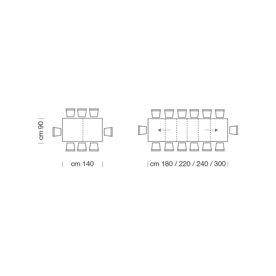 Uitschuifbare melamine houten tafel tot 470 cm Made in Italy – Gordito Viadurini