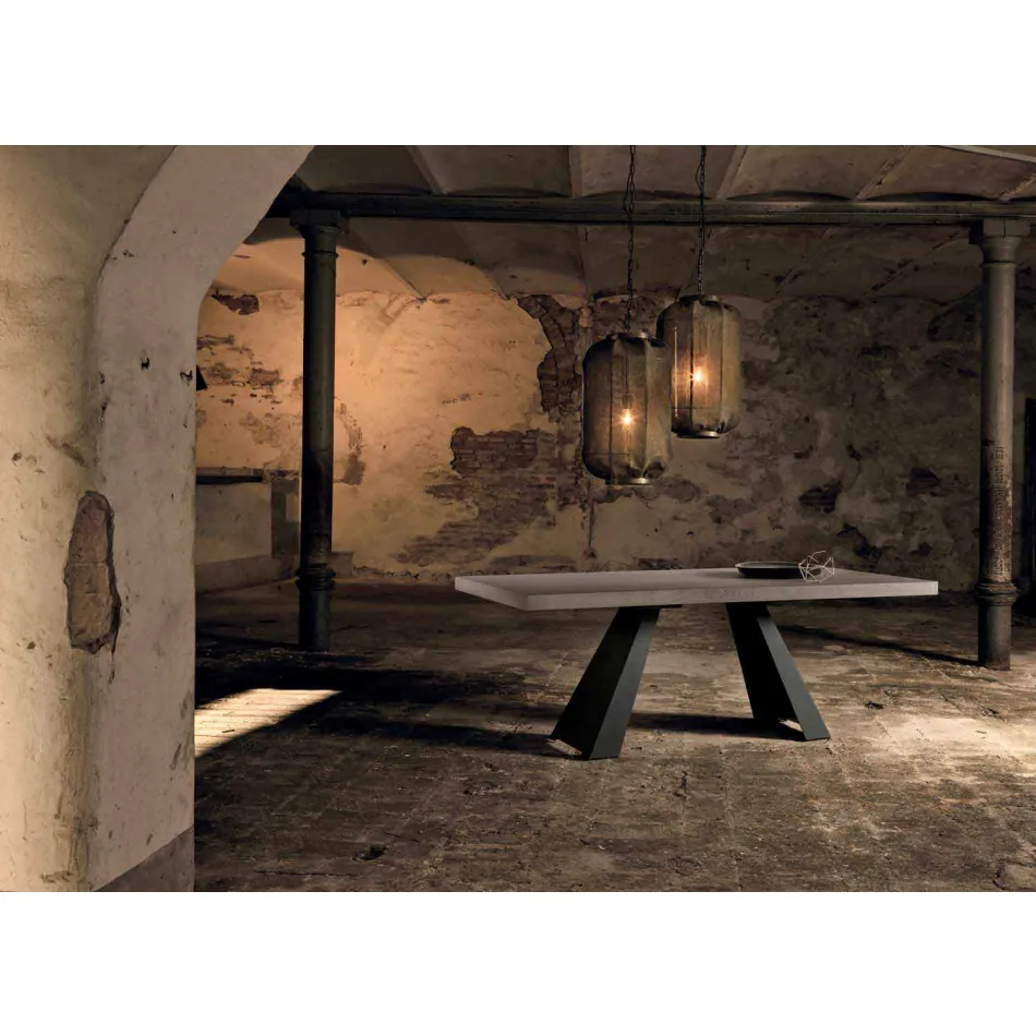 Moderne geknoopte eikenhouten tafel geproduceerd in Italië Zerba Viadurini