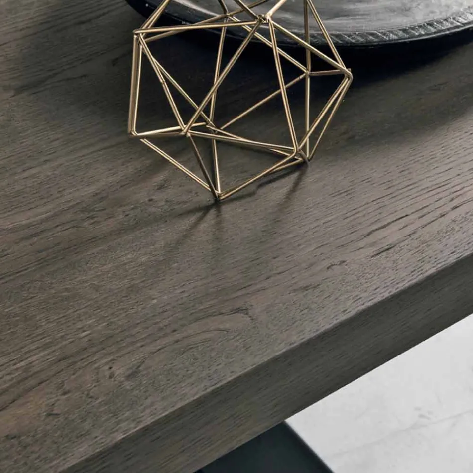 Moderne geknoopte eikenhouten tafel geproduceerd in Italië Zerba Viadurini