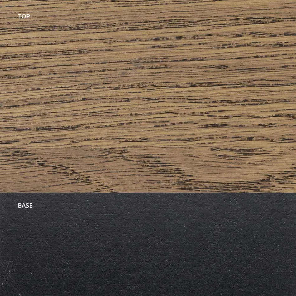 Tafel in Masellato Oak Plated en Metal Made in Italy - Seoul Viadurini