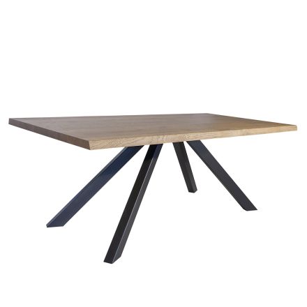 Tafel in Masellato Oak Plated en Metal Made in Italy - Seoul Viadurini