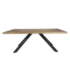 Tafel in Masellato Oak Plated en Metal Made in Italy - Seoul Viadurini