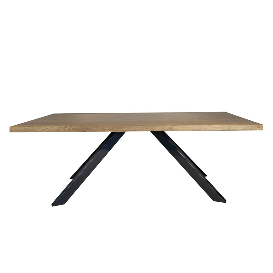 Tafel in Masellato Oak Plated en Metal Made in Italy - Seoul Viadurini
