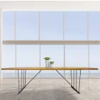 Massief eiken tafel en metalen poten Made in Italy - Consuelo Viadurini