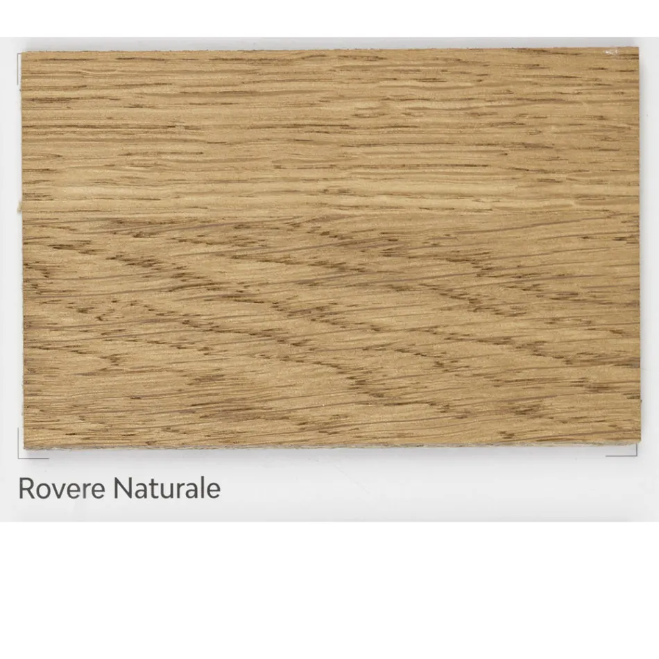 Gefineerde eikenhouten tafel en metalen poten Made in Italy - Consuelo Viadurini