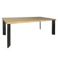 Tafel in gefineerd geknoopt eikenhout en metalen poten Made in Italy - Vicente