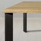 Tafel in geknoopt Masellato eikenhout en metalen poten Made in Italy - Vicente Viadurini