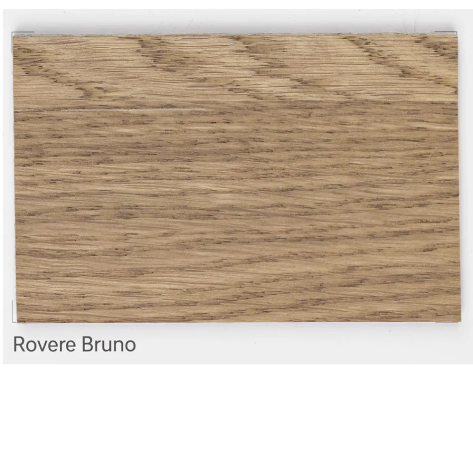 Tafel in gefineerd geknoopt eikenhout en metalen poten Made in Italy - Vicente Viadurini