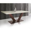 Tafel in geplateerd eikenhout met vierkante bladrand en metaal Made in Italy - Riad