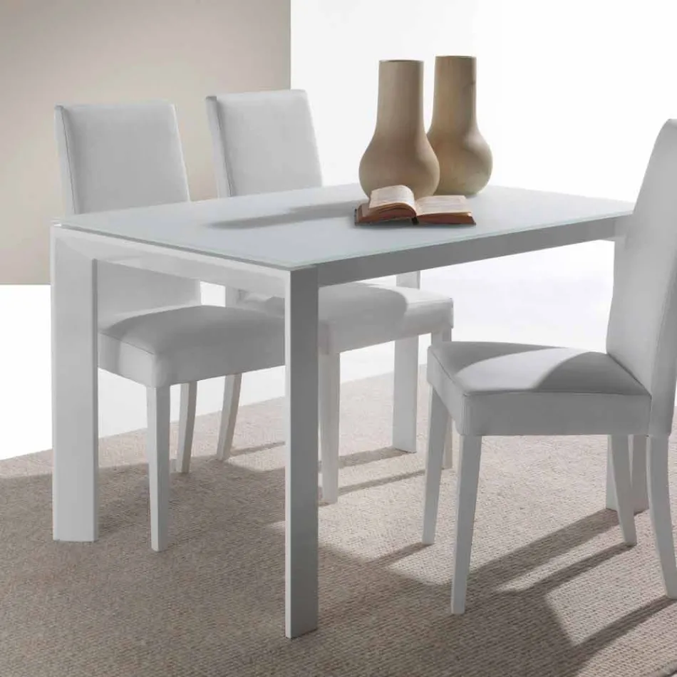 Gehard glas tafel met mono strekt zich uit om te boeken Phoenix Viadurini