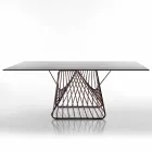 Moderne design gehard glazen tafel gemaakt in Italië, Mitia Viadurini