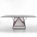 Moderne designtafel van gehard glas gemaakt in Italië, Mitia