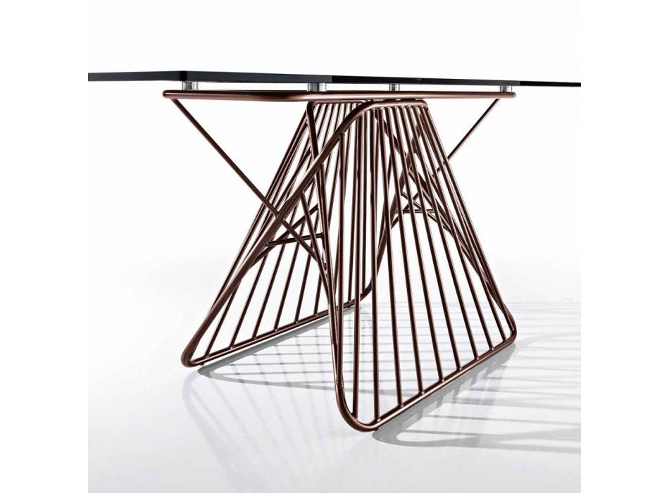 Moderne design gehard glazen tafel gemaakt in Italië, Mitia Viadurini
