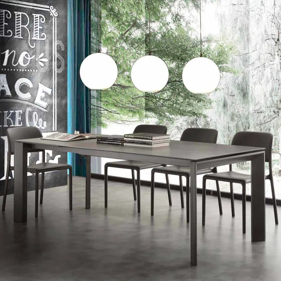 Glas-keramische uitschuiftafel tot 240 cm Terni Viadurini