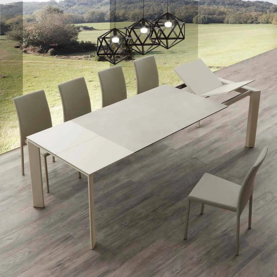 Glas-keramische uitschuiftafel tot 240 cm Terni Viadurini