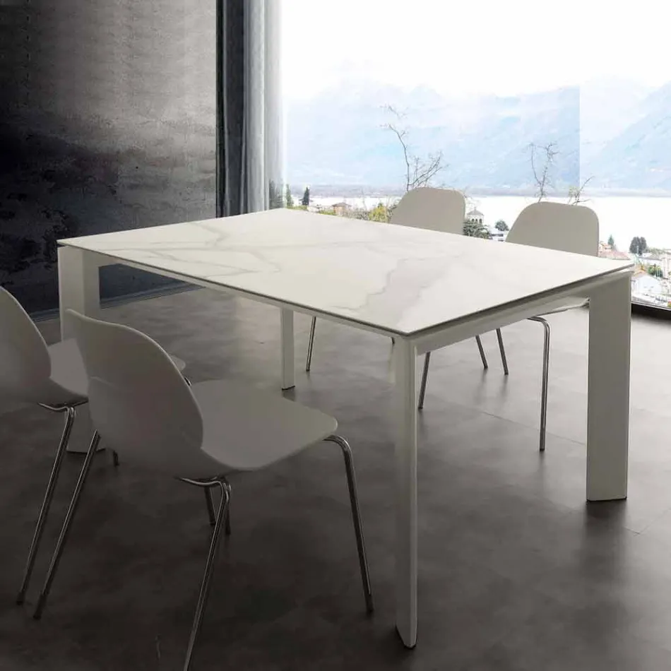 Glas-keramische uitschuiftafel tot 240 cm Terni Viadurini