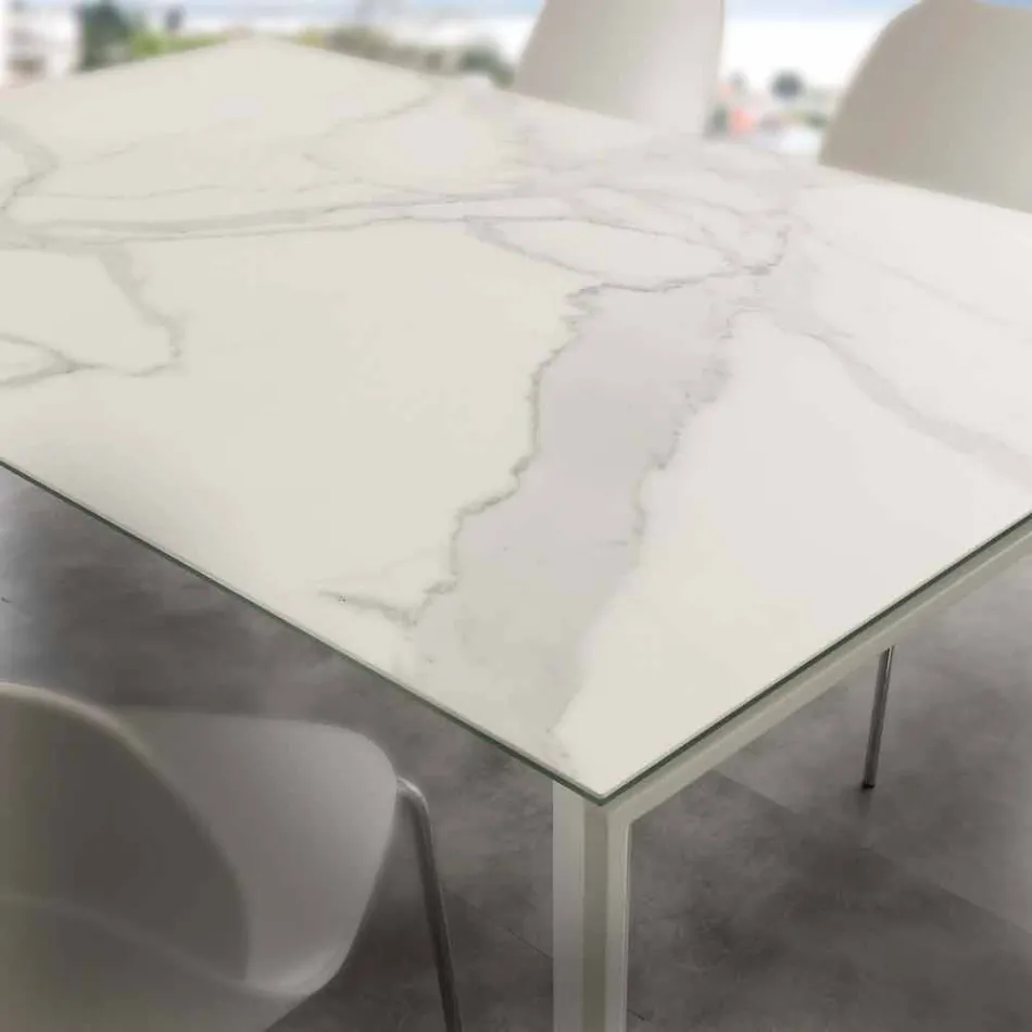 Glas-keramische uitschuiftafel tot 240 cm Terni Viadurini