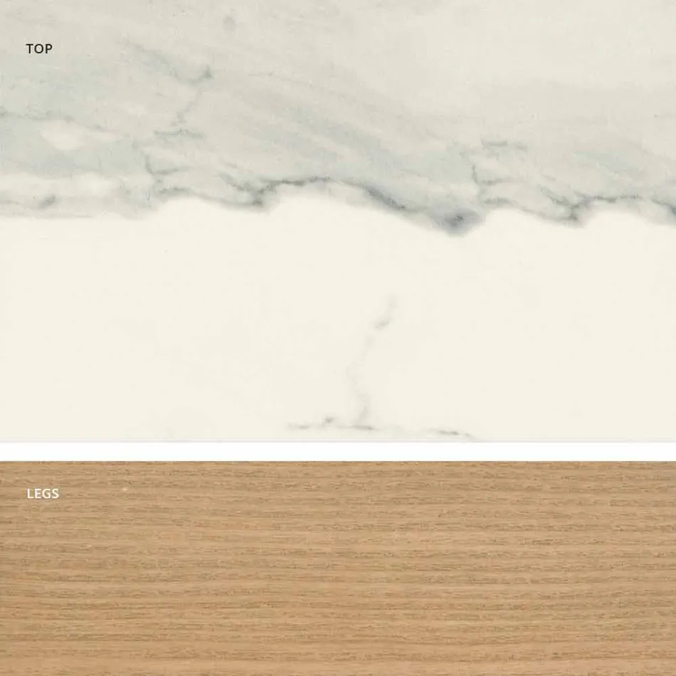 Moderne design glazen keramische tafel gemaakt in Italië, Egisto Viadurini