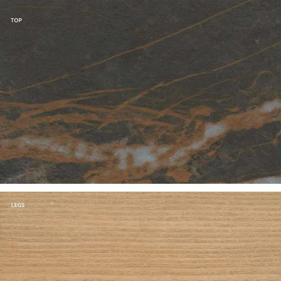 Moderne design glazen keramische tafel gemaakt in Italië, Egisto Viadurini