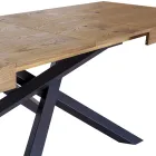 Uitschuifbare binnentafel van massief hout en metaal Made in Italy - Khal Viadurini