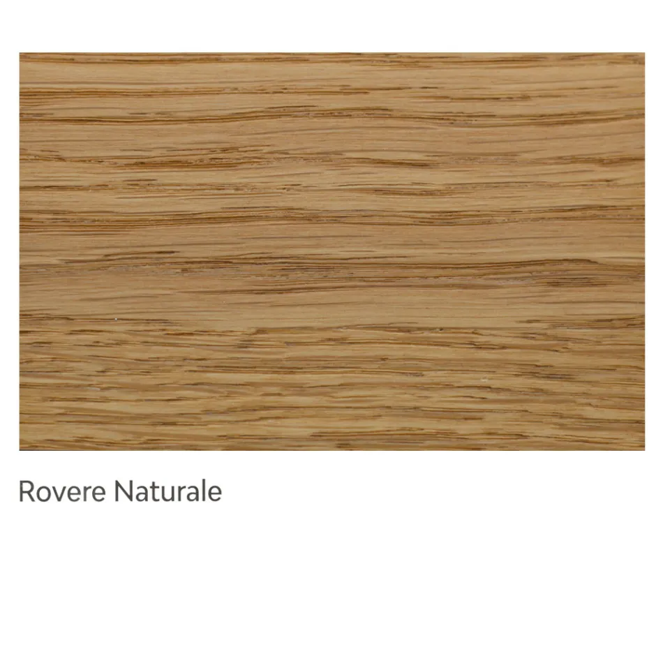 Tafel voor binnen met eikenhouten blad en poten Made in Italy - Geolier Viadurini