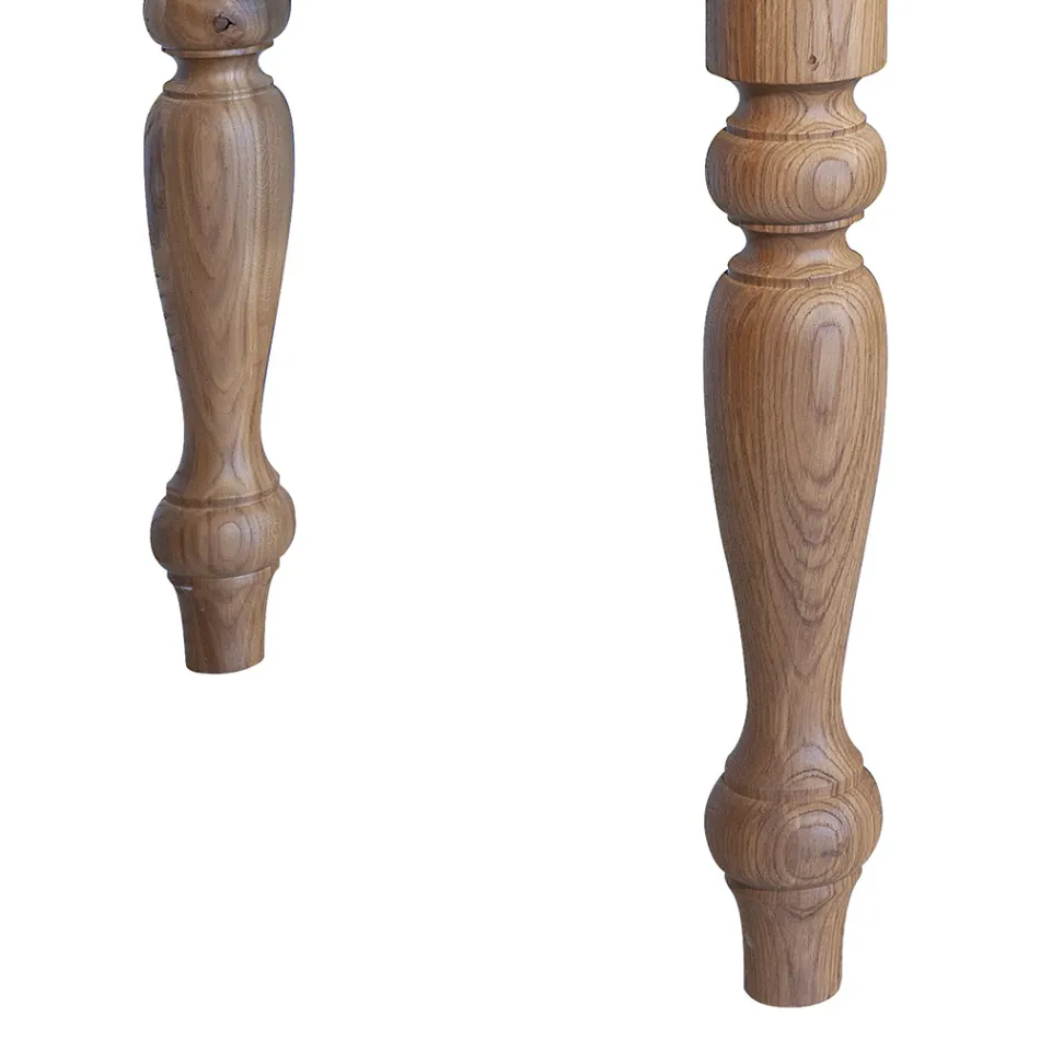 Tafel voor binnen met eikenhouten blad en poten Made in Italy - Geolier Viadurini