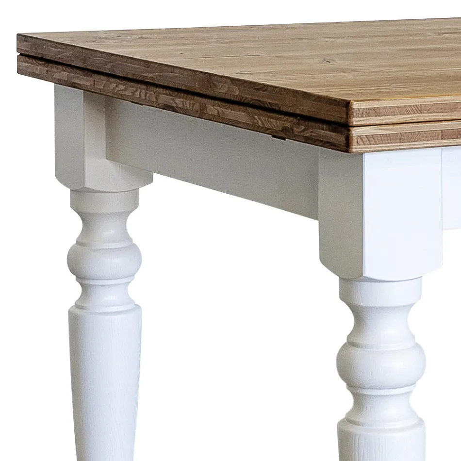 Uitschuifbare salontafel in Noordse spar Made in Italy - Benidorm Viadurini