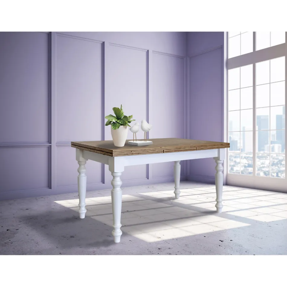 Uitschuifbare salontafel in Noordse spar Made in Italy - Benidorm Viadurini