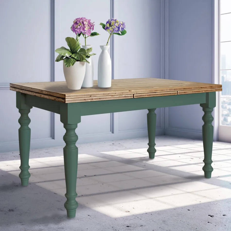 Uitschuifbare salontafel in Noordse spar Made in Italy - Benidorm Viadurini