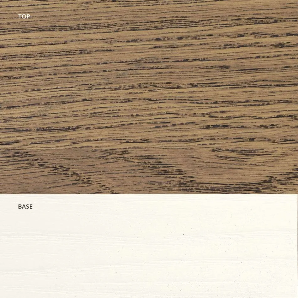 Uitschuifbare woontafel in eikenhout met gevormde hoeken Made in Italy - Rafael Viadurini