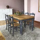 Uitschuifbare woontafel in eikenhout met gevormde hoeken Made in Italy - Rafael Viadurini