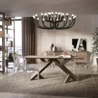 Woonkamertafel in echt massief geknoopt walnoothout Made in Italy - Boromir Viadurini