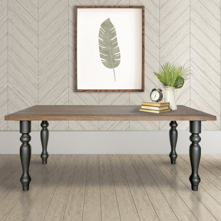 Salontafel van massief eikenhout Made in Italy - Geolier Viadurini