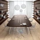 Vergadertafel in donker eiken melamine - Gaelle Viadurini