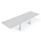 Moderne uitschuifbare tafel tot 300 cm in laminaat en glas Made in Italy - Tear Viadurini